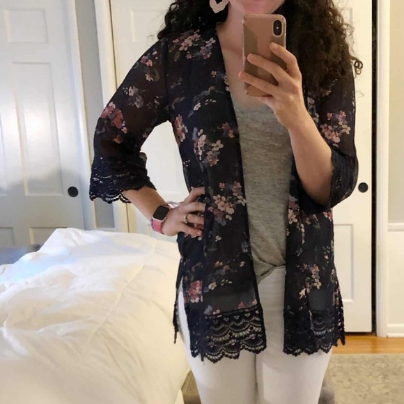 Mason & Belle Women’s Cardigan Black and Purple - Picture 2 of 8